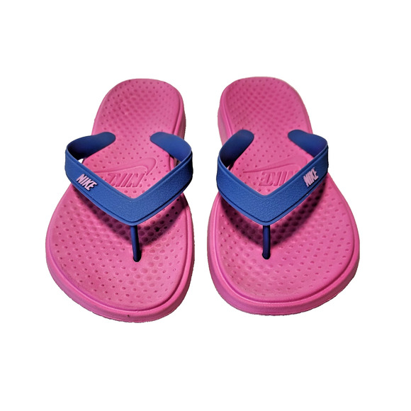Nike Solay Thong Flip Flop Sandals Casuals Pink Blue Women's Size 11 - Picture 2 of 7